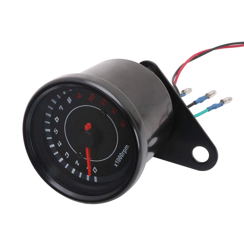 Motorrad Messgerät Geschwindigkeit Tachometer Auto Meter Auto Tachometer LED 12v Messer Universal- Motorrad Hintergrundbeleuchtung Umdrehung Zähler 0-13000 RPM Motorradanzeige Drehzahlmesser 12V Sporn Motormeter Meilenanzeige Auto