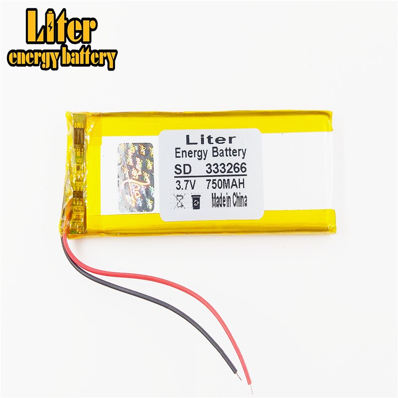 Lithium polymer batteri 333266 3.7v 750 mah  mp5 gps dipper led lysboks diy højttaler: 333266