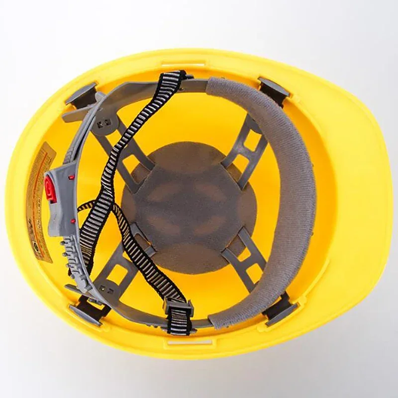 Worker Construction Site Protective Cap ABS Hard Hat V Shaped Adjustable Size Rotary Knob Safety Helmet