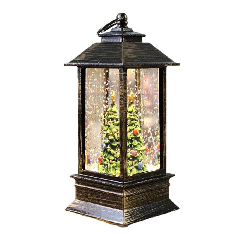 Kerst Sneeuwbol Lantern Battery Operated Led Light Water Glinsterende Santa Sneeuwpop Opknoping Nachtlampje Thuis Ornament: Christmas tree