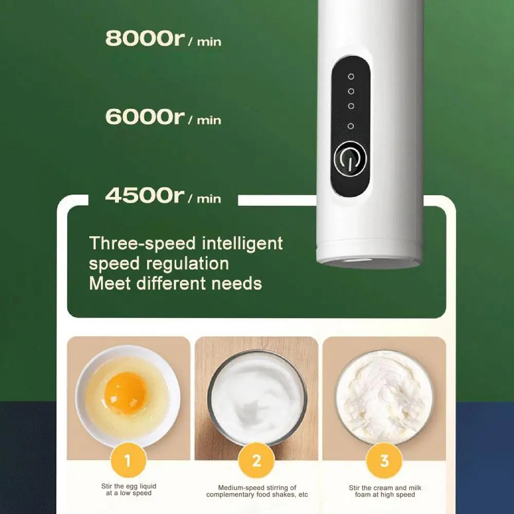 Espumador de leche eléctrico USB, batidor de huevos de mano, máquina de café , batidora eléctrica, batidora portátil, batidora de herramientas de cocina