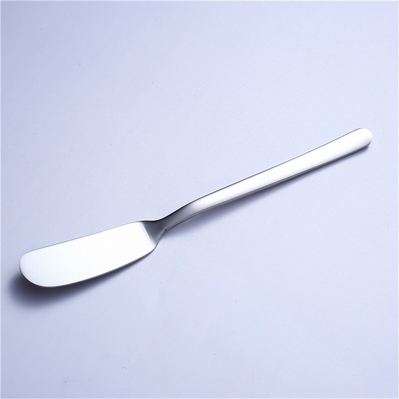 Cuchillo de acero inoxidable para mantequilla, utensilios plateados para Postres, esparcidor de mermelada, cubiertos de utensilio, herramientas de postre para tostar, 1 ud.