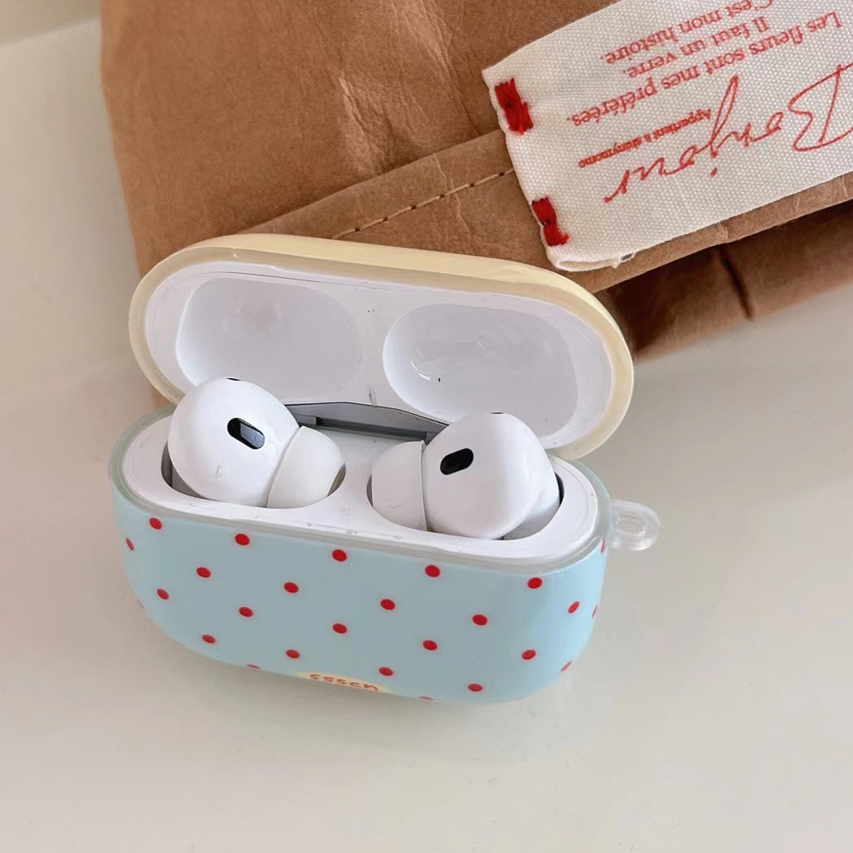 Eenvoudig kleurblokkerend golfpunt geschikt voor AirPods 3-hoofdtelefoonhoesje, Apple draadloze Bluetooth AirPods 2 van de derde generatie