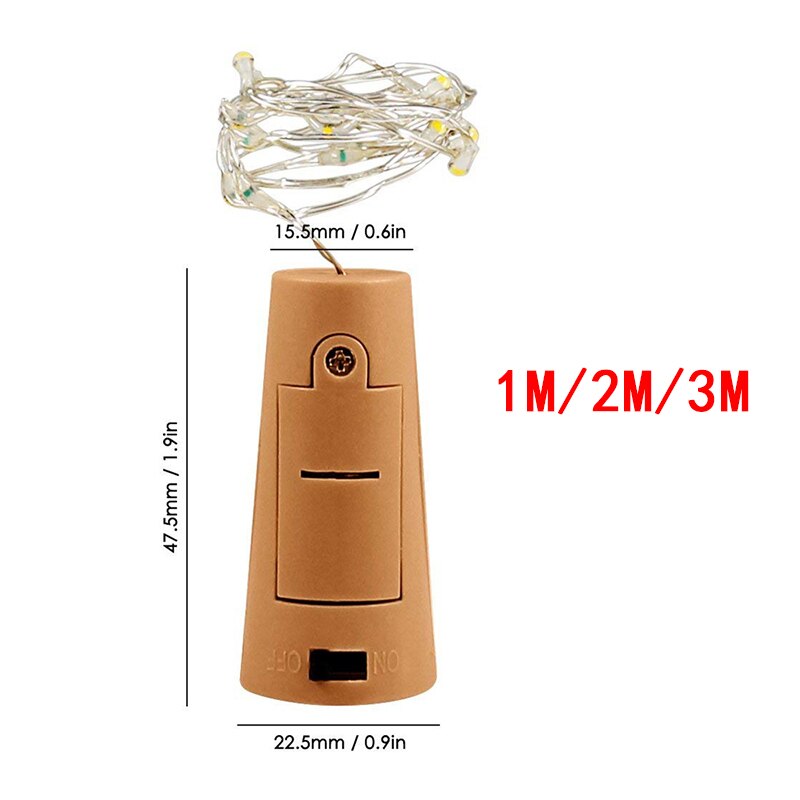 Luces led de corcho para botellas de vino de 9 colores de hoomall, cadena de luces de alambre para decoración de bodas y fiestas, 1m/2m/3m tapones para botellas, herramienta de barra