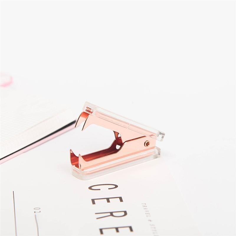 Clear Acrylic Rose Gold Staple Remover Office School Desk Accessories Rose Gold Stapler Office Stationery