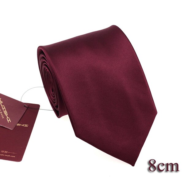 Huishi 6cm og 8cm ensfarvet vin herre smal vandtæt vin slips jacquard vævet forretning bryllup slips til mand slips: Tp -26