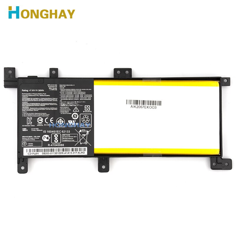 HONGHAY Original 7.6V 37WH C21N1509 Laptop battery For Asus X556U X556UA X556UB X556UJ X556UQ X556UV