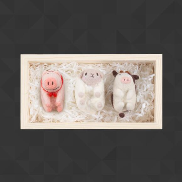 Wool felt package box wool needlepoint kit wool felt needle felting decoration craft needlecraft DIY: G