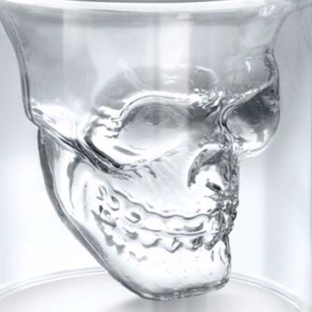 1 stk hodeskallehodet glass krystall fest vin kopp 25ml gjennomsiktig øl steins bar whisky tequila vinglass