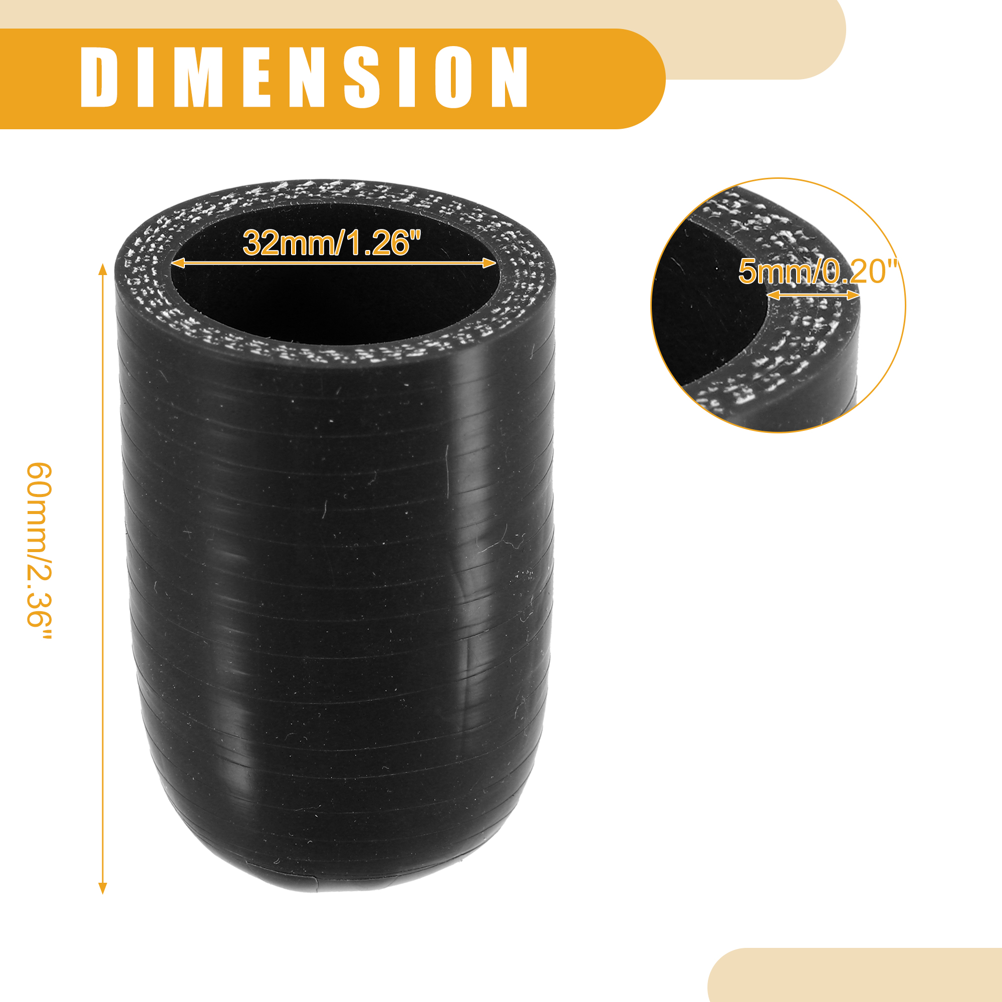 UXCELL 6mm ID to 40mm ID Silicone Coolant Cap Intake Vacuum Hose End Plug for Coolant Heater Bypass Vacuum Water Port Black