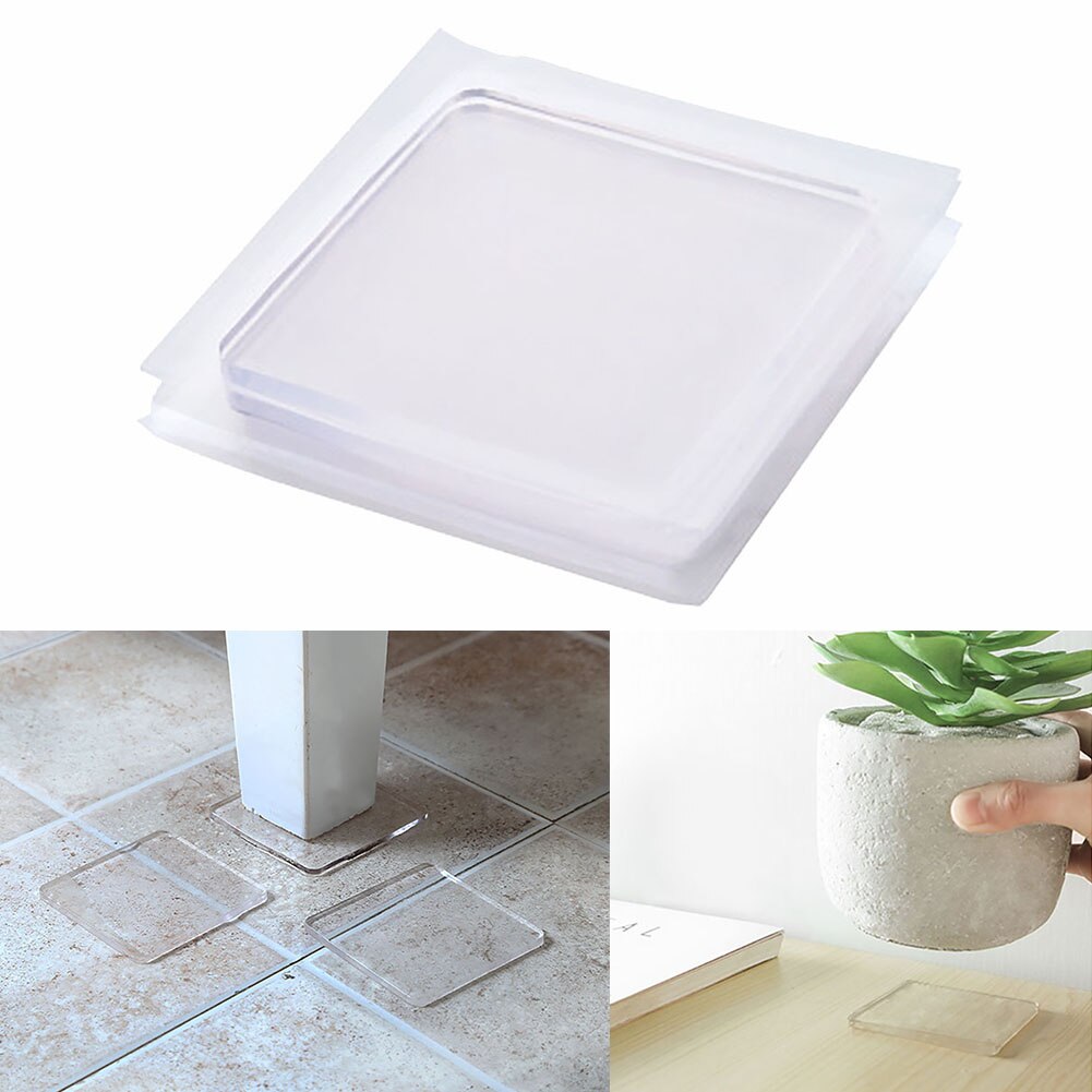 4 stk / sæt pad antivibration bærbar gennemsigtig skridsikker vaskemaskinemåtte silikone giftfri stødabsorberende