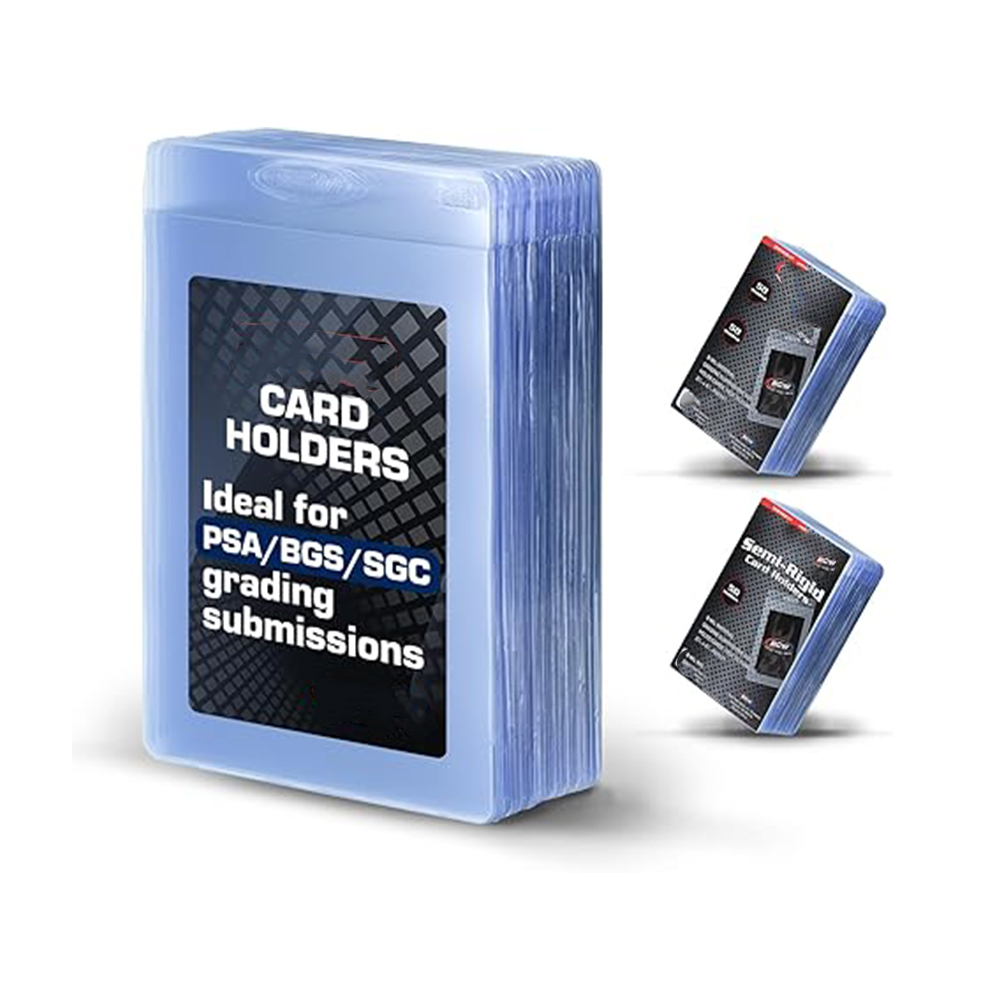 card sleeves for psa submission BCW Semi Rigid Holder #1 | 100 Pack | Semi Rigid Card Grading Preparation High clarity DEDC 200Pcs Card Sleeves