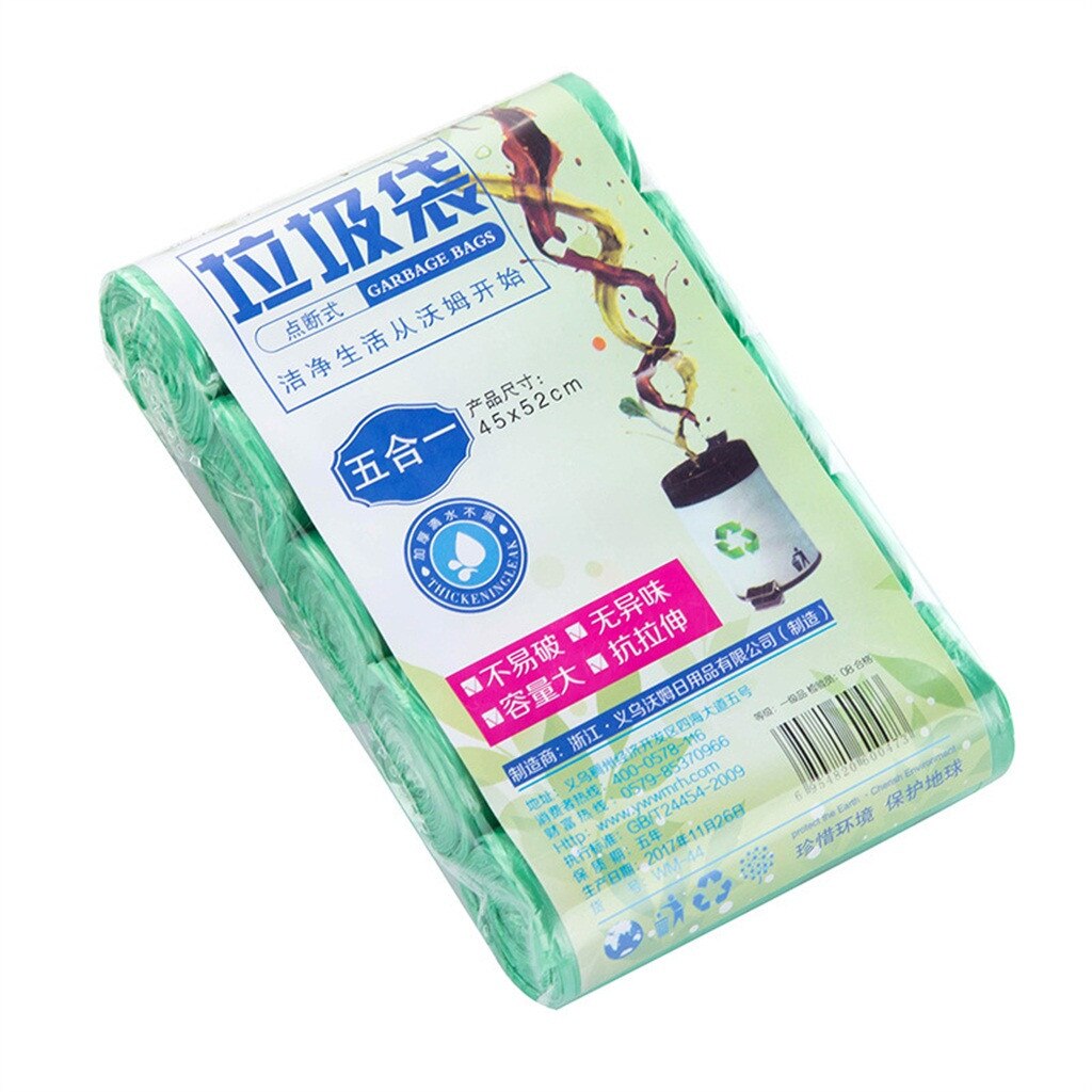 5 Rolls 100PCS Garbage Bag Trash Bags Durable Disposable Plastic Household Kitchen Trash Bags Kitchen Tools bolsas de basura