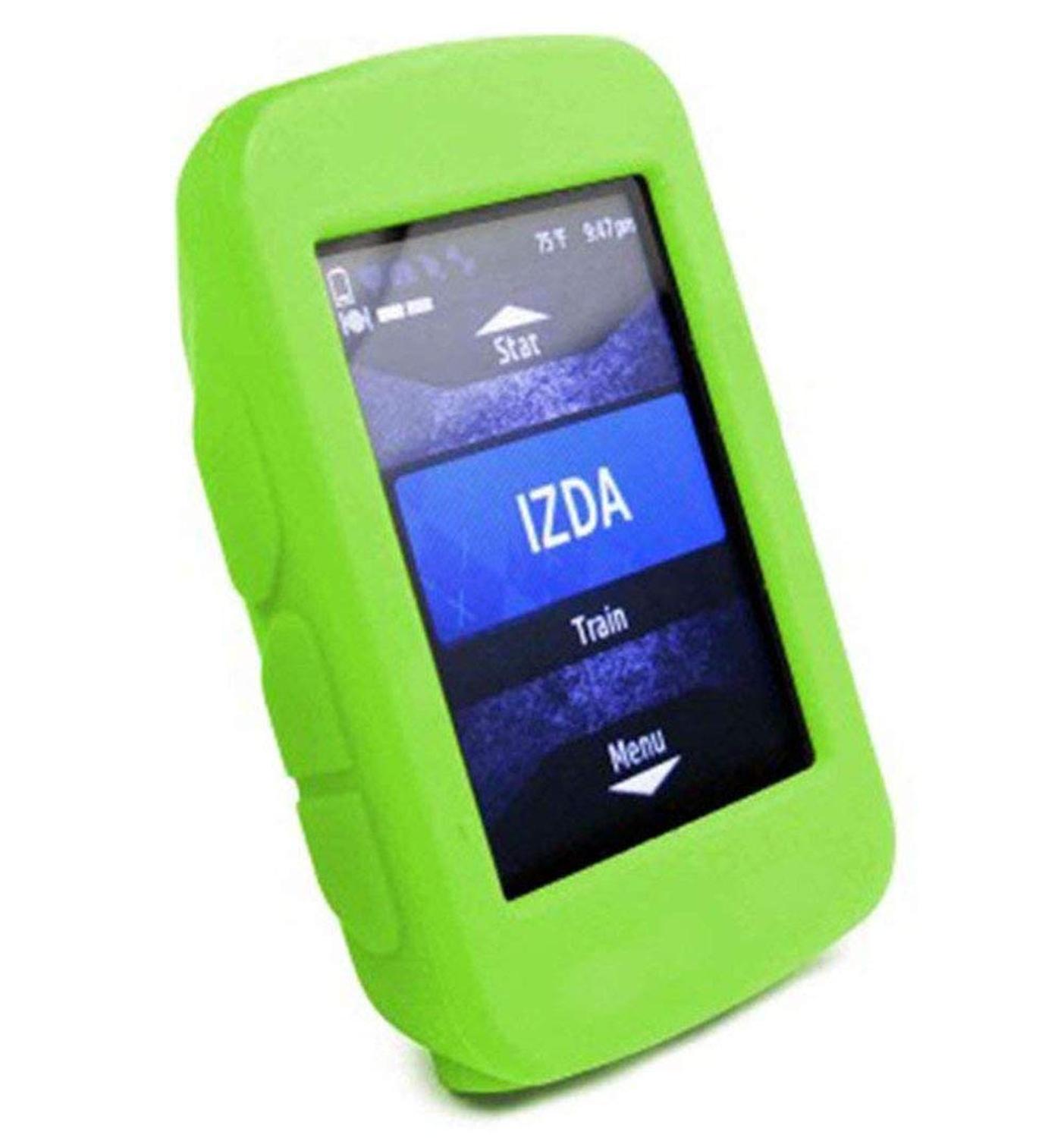 Edge 520 funda a prueba de polvo resistente a los golpes protector suave funda de silicona para Garmin 520 + pantalla resistente a los arañazos bicicleta ordenador: Verde