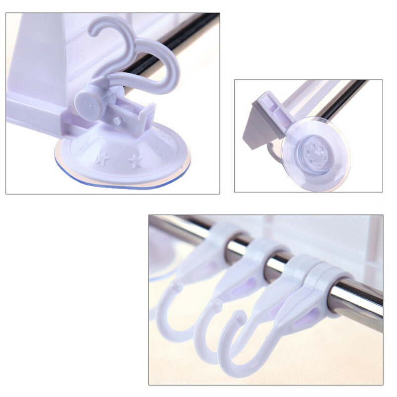 Multifonctionnel unipolaire crochet support Double aspiration porte-serviettes étagères suspendues crochets Type de verrouillage ventouse crochet pour salle de bain