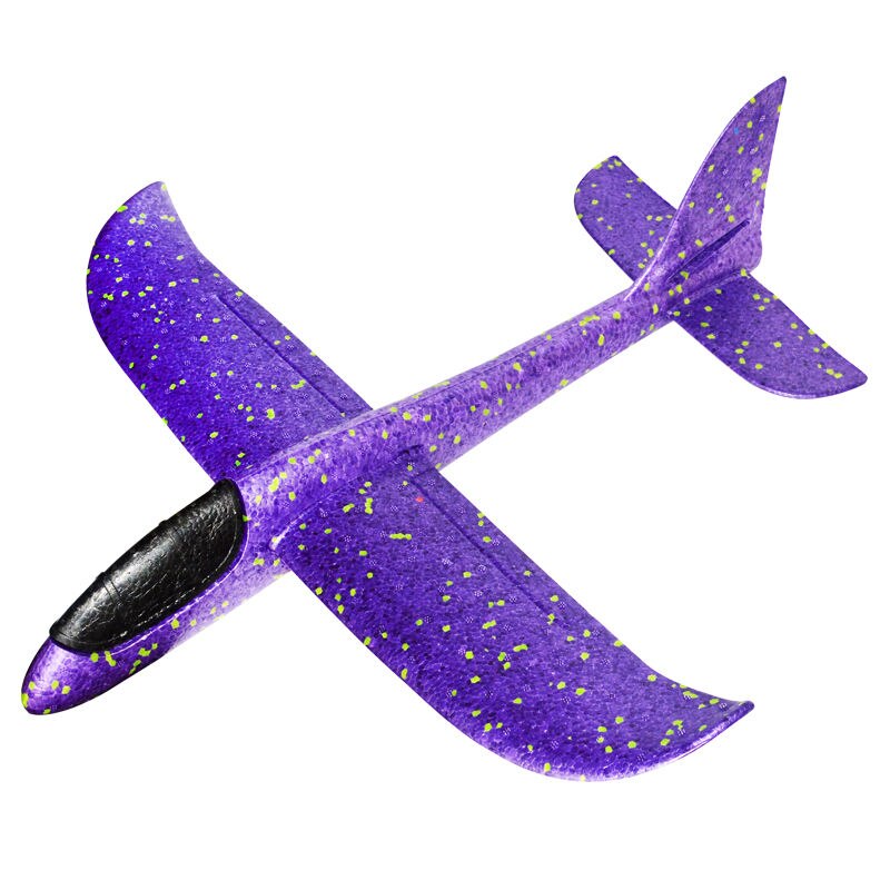 48cm Big Hand Launch Throwing Foam Palne EPP Airplane Model Glider Plane Aircraft Model Outdoor DIY Educational Toy For Children: 37CM purple