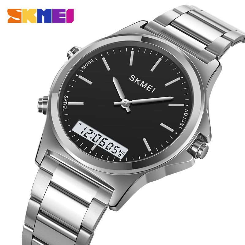 Reloj SKMEI 2120 reloj hombre 3 tiempo pantalla de luz trasera reloj cronógrafo Digital relojes deportivos relojes de pulsera con alarma impermeables para hombre