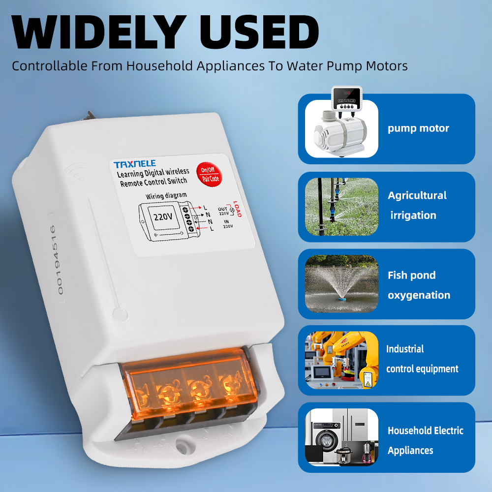 220V 380V Wasserpumpe drahtlose industrielle Fernbedienung Schalter intelligente Hochleistungs-Haushalts drahtlose elektrische Schalter