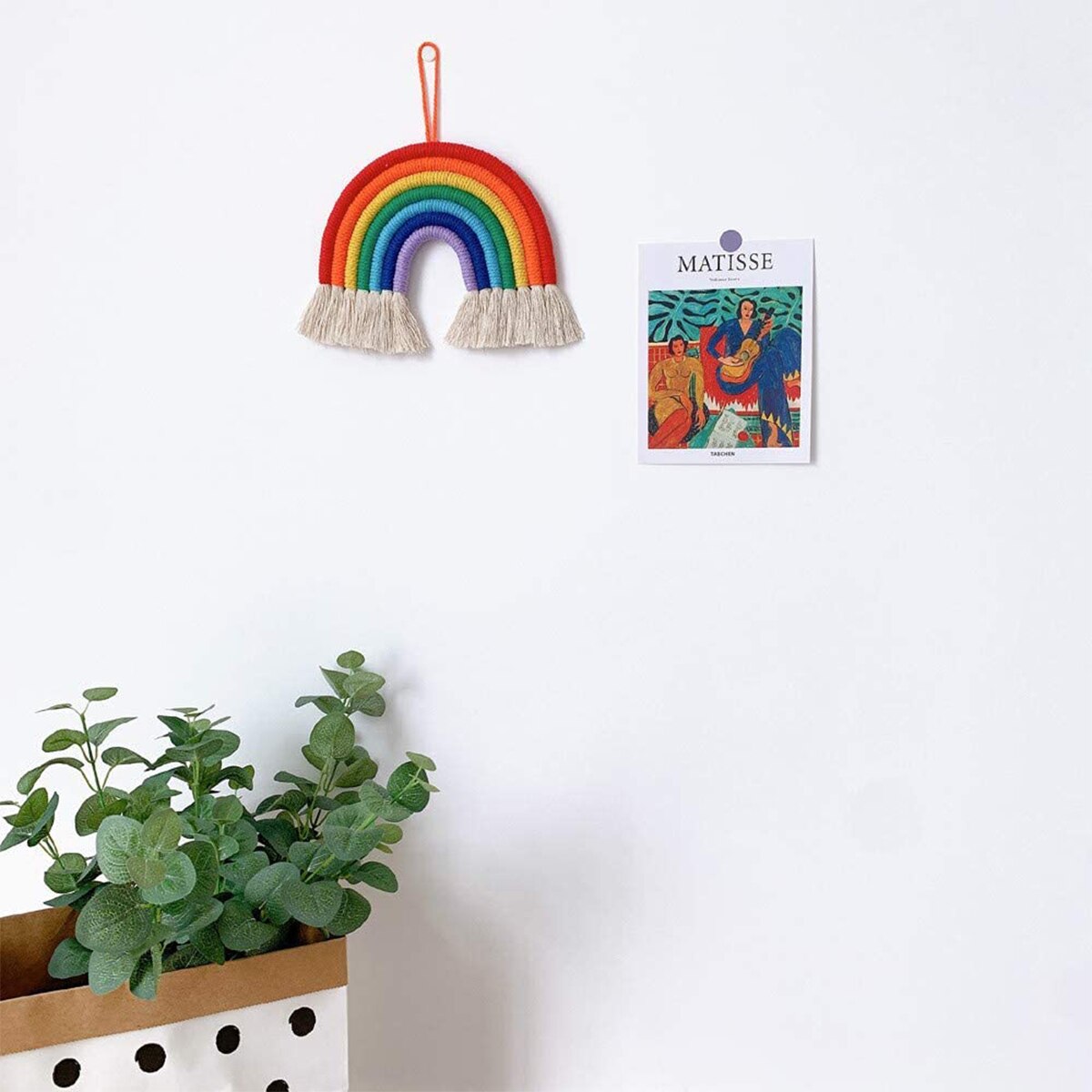 Muurdecoratie regenboog handgeweven hanger hangend huis kleurrijk slaapkamerdeur kinderornament