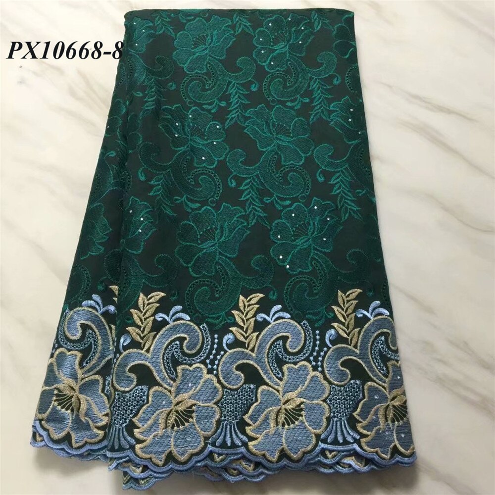 The latest good soft touch Yellow color voile cotton fabric 5 yards women evening dress lace: 8