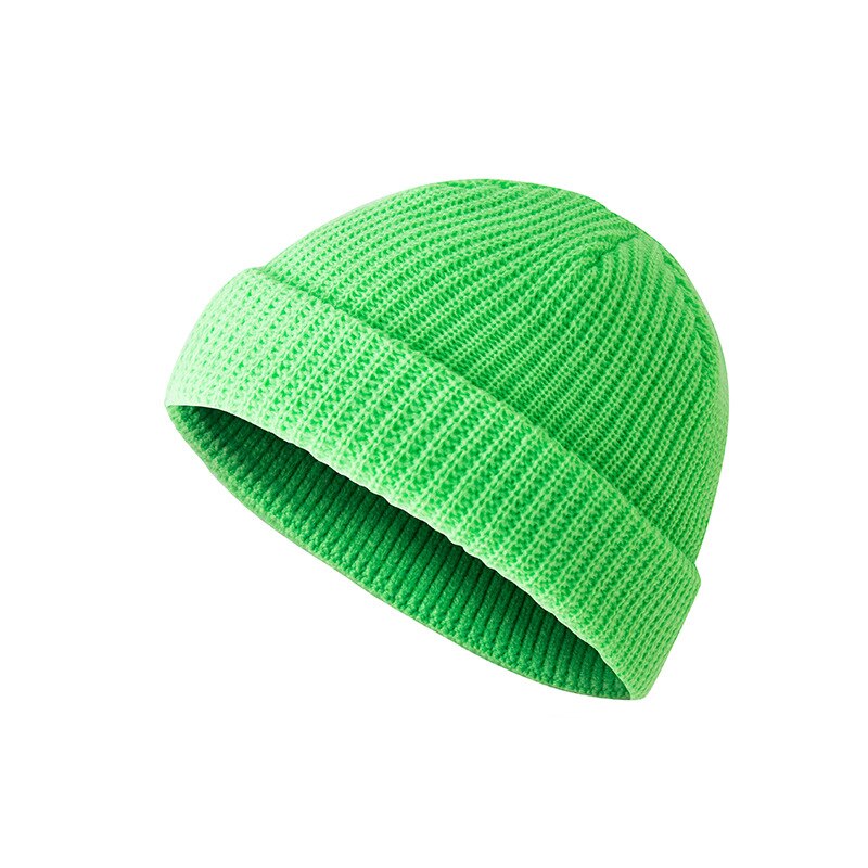 Bonnets chauds d'hiver unisexes pour femmes et hommes, style décontracté, style hip-hop, en laine tricotée, bonnet élastique: Vert