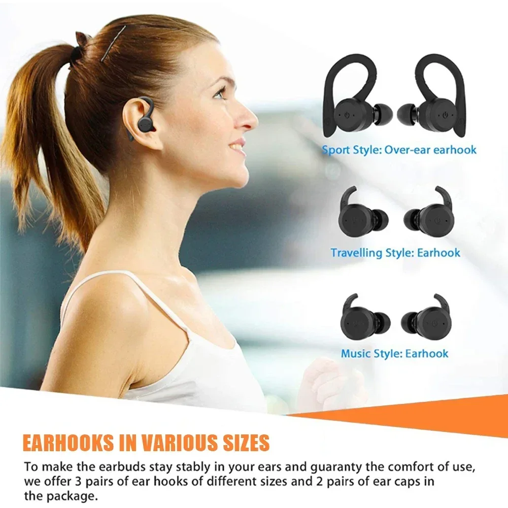 Dual Wear Sport Draadloze Headset Ipx7 20 Uur Speeltijd Zwemmen Waterdichte Bluetooth-Compatibele Oortelefoon Stereo Oordopjes