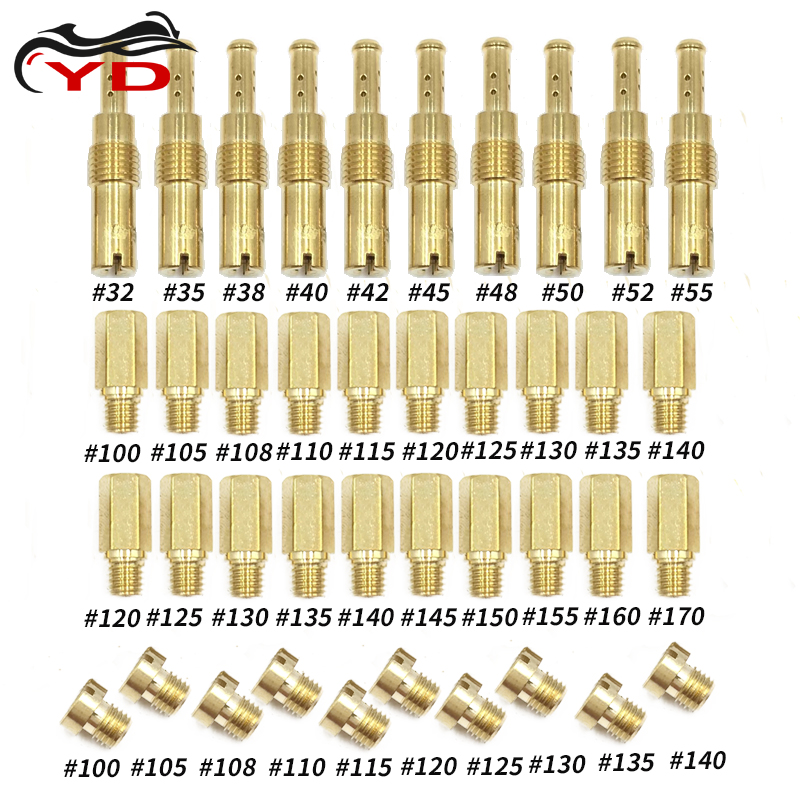 Motorcycle Carburetor Main Jets Slow Pilot Jets Kit for PWK Keihin OKO PWM CVK FCR Carbs Carburetter Set Injectors Nozzle