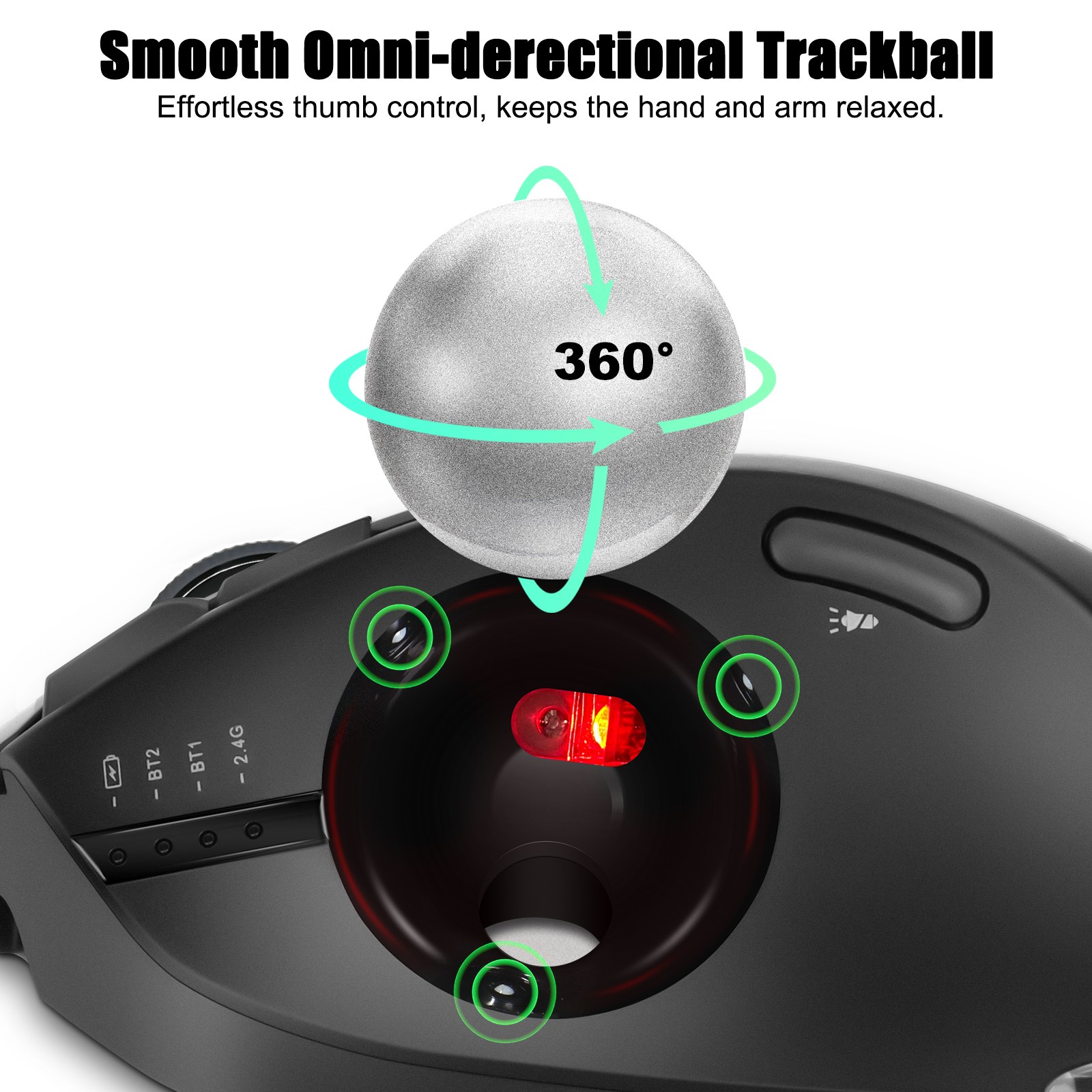 Lefon F33/F26C/F35B souris Trackball/souris ergonomique Bluetooth 2.4G souris Rollerball Rechargeable sans fil pour dessin de bureau PC