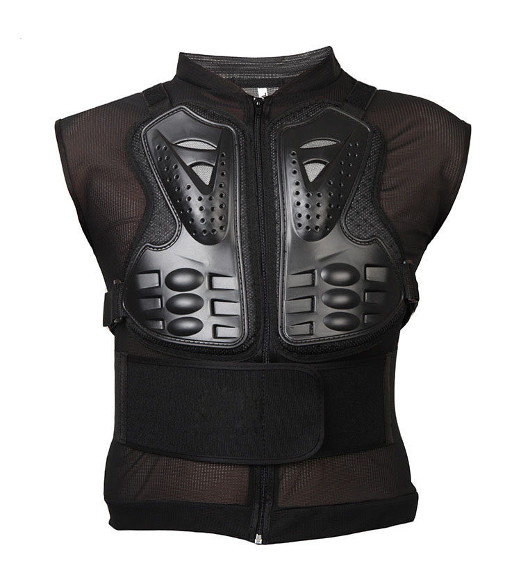 Sleeveless Motorcycle Motocross cross-country Armor protector suit PE hard shell Chest Back Armor protector Cycling MTB ATV armo: Ivory / L