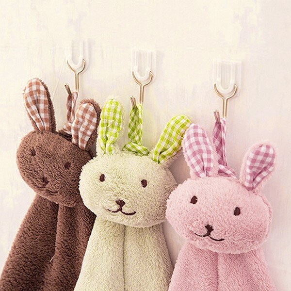 Nieuw Leuke Bunny Coral Fleece Handdoek Keuken Hanger Washandje Mode Mooie TE889