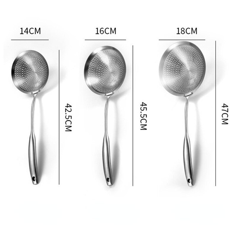 Premium 304 Stainless Steel Spider Mesh Strainer &amp; Colander Ladle Skimmer Cooking Tool Kitchenware Heat-resistant kitchen tools