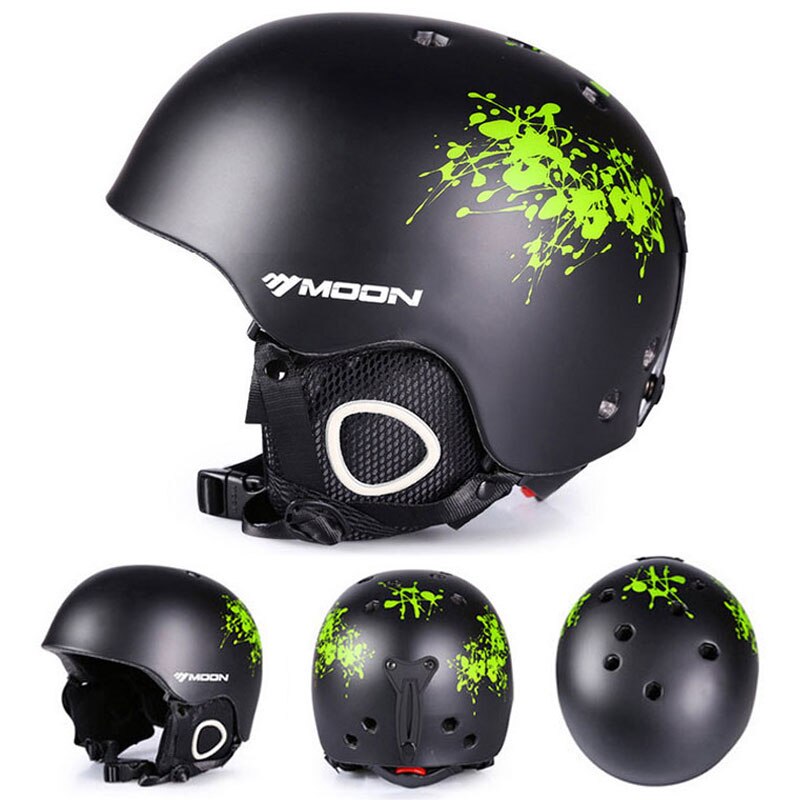 MOON Skiing Helmet with 2 Winter Adult Men Snowboard Skateboard Equipment Sports Safety Ski Helmets for men with goggles