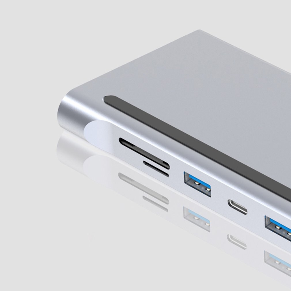 Th1201 12 in 1 type-c grijze usb 3.0 usb 2.0 2 hdmi kaartlezer oplaadhub voor huishoudelijke computeraccessoires