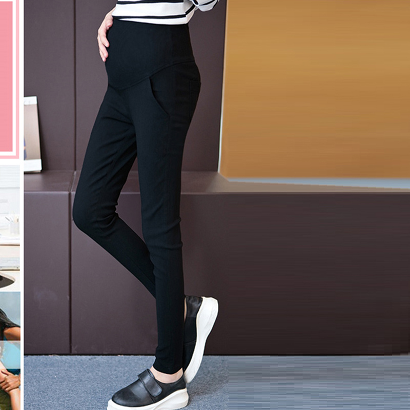 Moederschap Potlood Broek Voor Zwangere Broek Casual Zwangerschap Kleding Moederschap Verpleging Prop Buik Broek Zwangerschap Kleding: black / XXL
