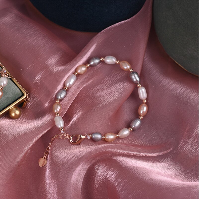 Einfache Natürliche Süßwasser Perle Armbänder für Frauen Armreifen Vertraglich Schmuck