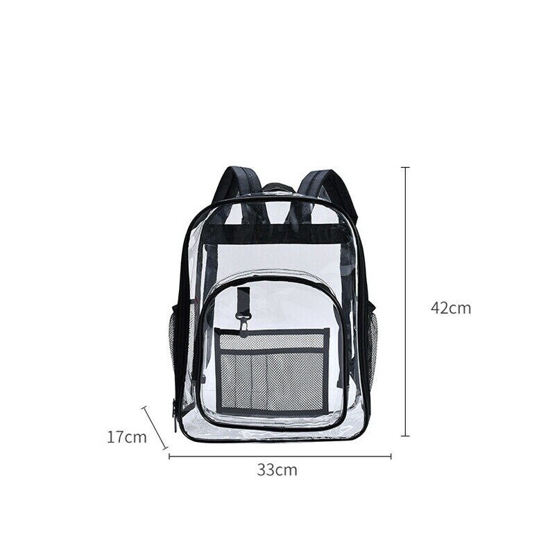 Women Backpack Clear Transparent PVC Multi-pockets School Bag Travel Backpack AU