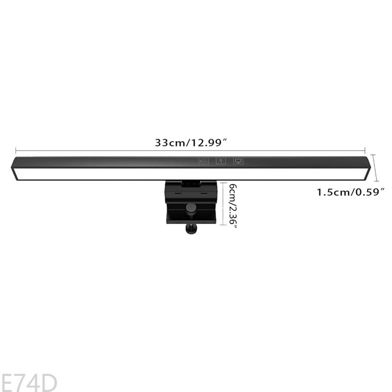 E74D E-Reading Lamp Clip on Laptop Light Type C Powered Reading Lamp for Laptop Brightness Hue Adjustment No Sn for Glare