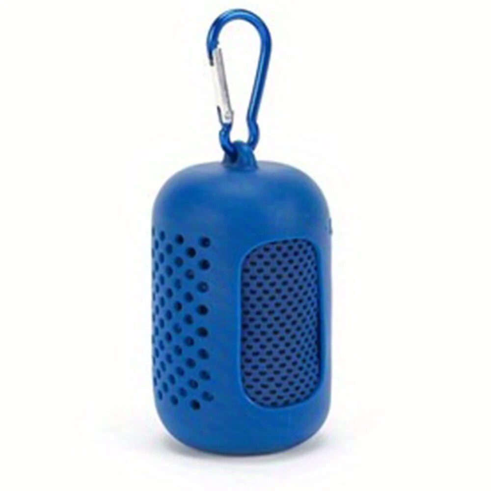 Sporthanddoek met mini siliconengel, draagbare koude handdoek van polyestervezel voor fitness, sport, gym, hardlopen, buiten, sneldrogende, koele handdoek.: Blauw