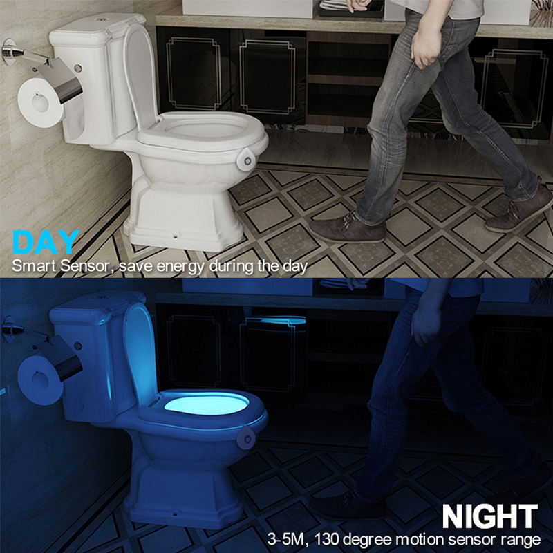 8 Kleur Backlight Voor Toiletpot Wc Toilet Seat Verlichting Met Motion Sensor Smart Badkamer Wc Nachtlampje Led Wc licht