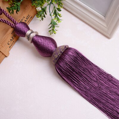 2 teile/los Vorhang Quaste Pinsel Fringe Raffhalter Hängen Gürtel Ball Seile Vorhang Zubehör Tieback Schnalle Wohnkultur: Lila