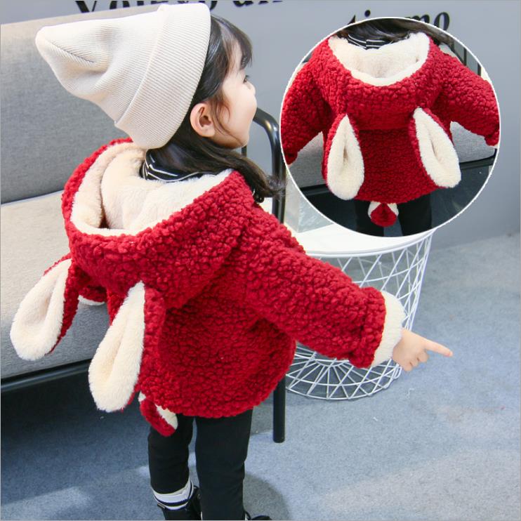 Casaco quente recém-nascido para meninas engrossar algodão roupas de inverno do bebê mais jaqueta de veludo 1-2-3 anos de idade da menina coreana da criança outerwear