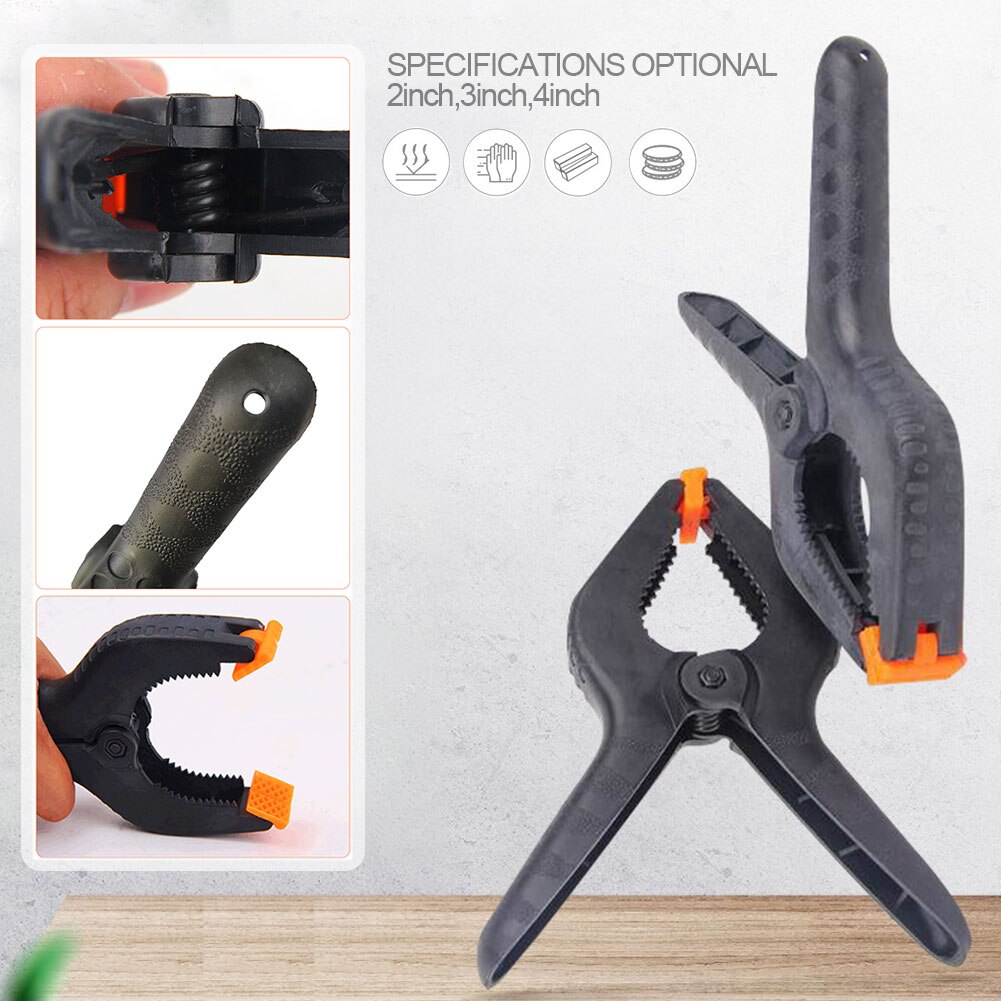 4PCs Adjustable Nylon Spring Clamps 2/3/4 Inch Multi-function Strong Fixed Clip for Photography Background Photo Studio Backdrop