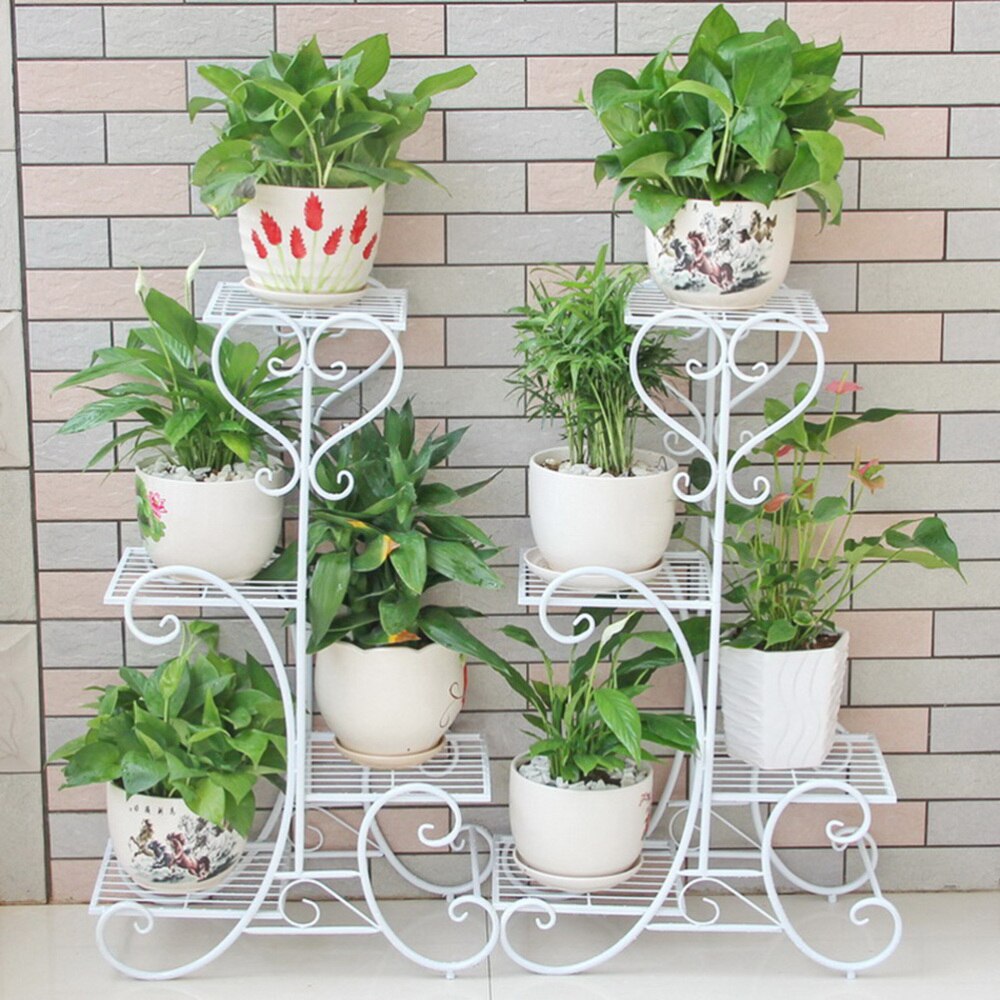4 Tier Plant Stand Indoor Outdoor Plant Corner Shelf Flower Pot Plant Holder Planters Display Rack