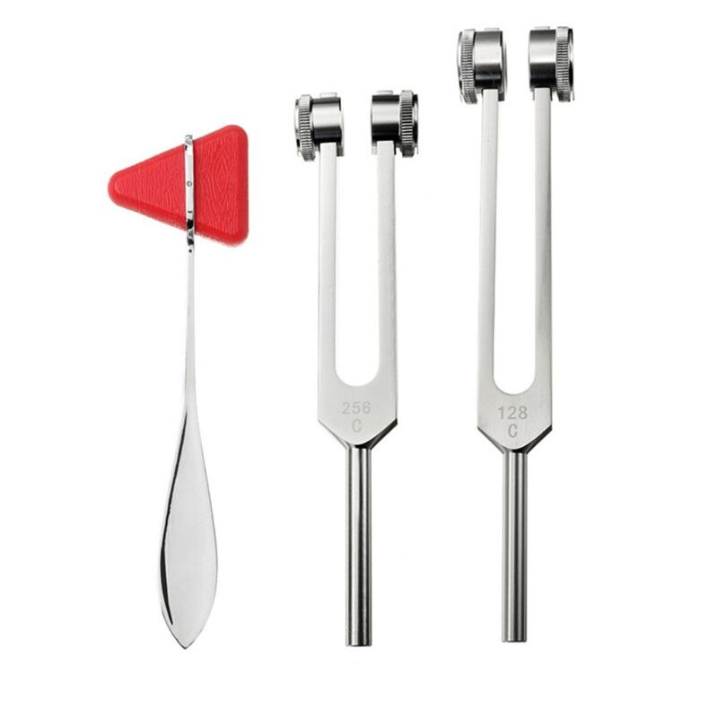 128Hz 256Hz Neurological Tuning Fork Set With Triangle Percussion Hammer