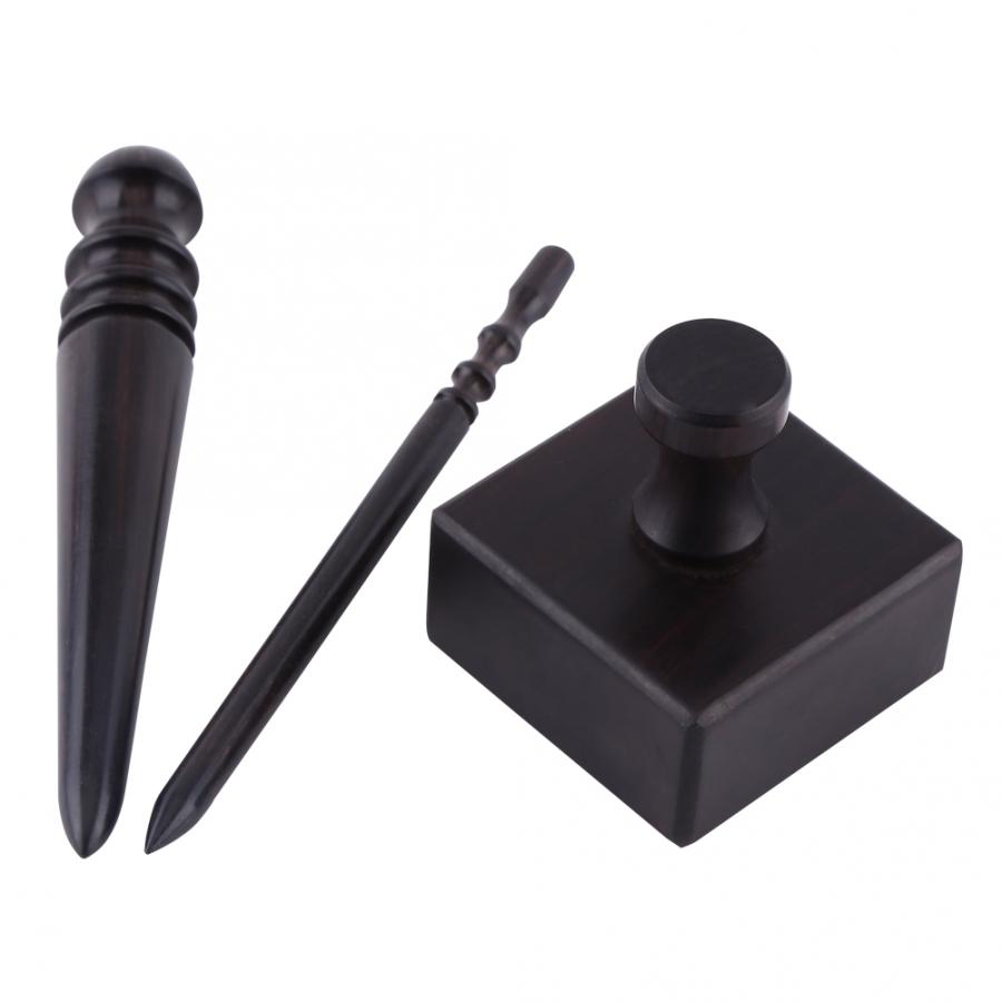 3 Types Black Wood Muiti-size Polish Leather Edge Burnisher Craft DIY Kit Tool Leather Craft Tool Polished Grinding Tool