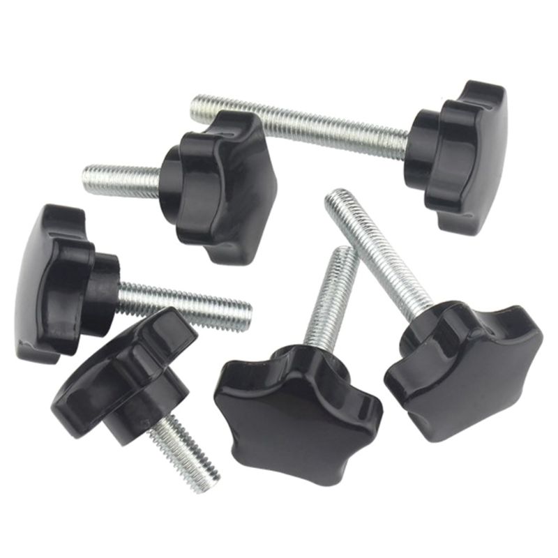 10PCS M6/M8 Hand Schraube Fünf-Stern Förmigen Kopf Gewinde Spann Schrauben Bolzen Knopf