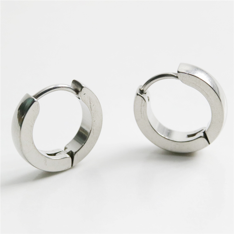 UVW084 2pc 3*7mm Hoop Earrings Surgical Steel Round Helix Piercing Earring Silver Color Female Mujer Moda Accessories