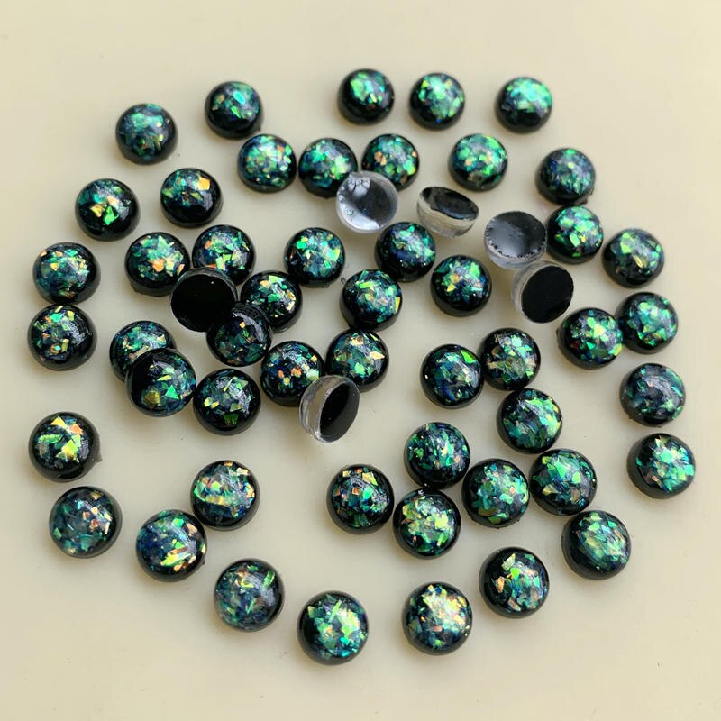 Mode Abs Kralen Half Ronde Plaksteen Resin Plakboek Voor Art Diy Sieraden Maken Kleding Decoratie 4*6Mm 100pcs -Z802