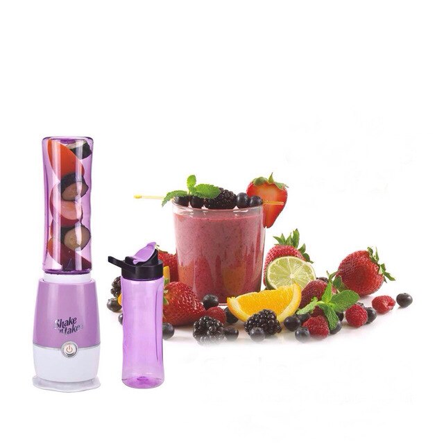 Draagbare mini sapcentrifuge fles beker smoothie maker multifunctionele extractor blender huishoudelijke reisbeker shake take fruit mini mixer: Paars