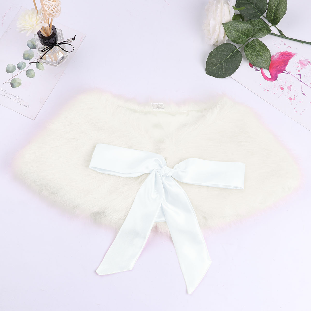 Giacca da bambina bolero in pelliccia sintetica per bambini: Beige